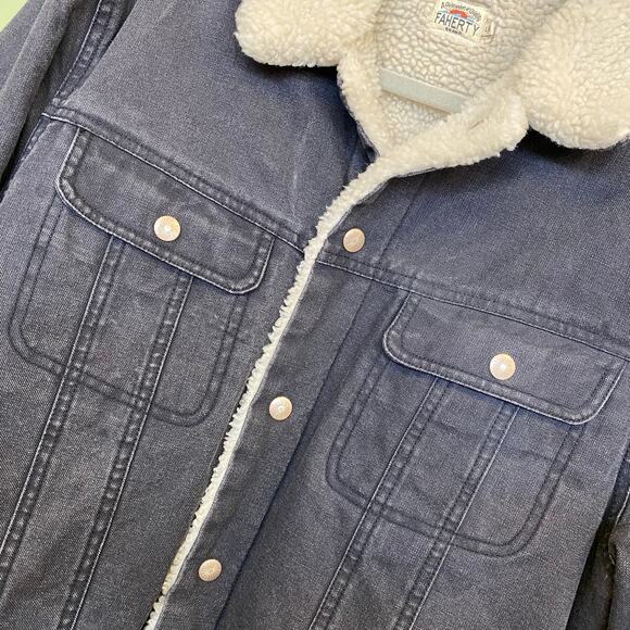 Faherty Timberline Fleece Trucker Coat Men's Large - Picture 2 of 5